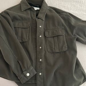 Zara denim shacket khaki